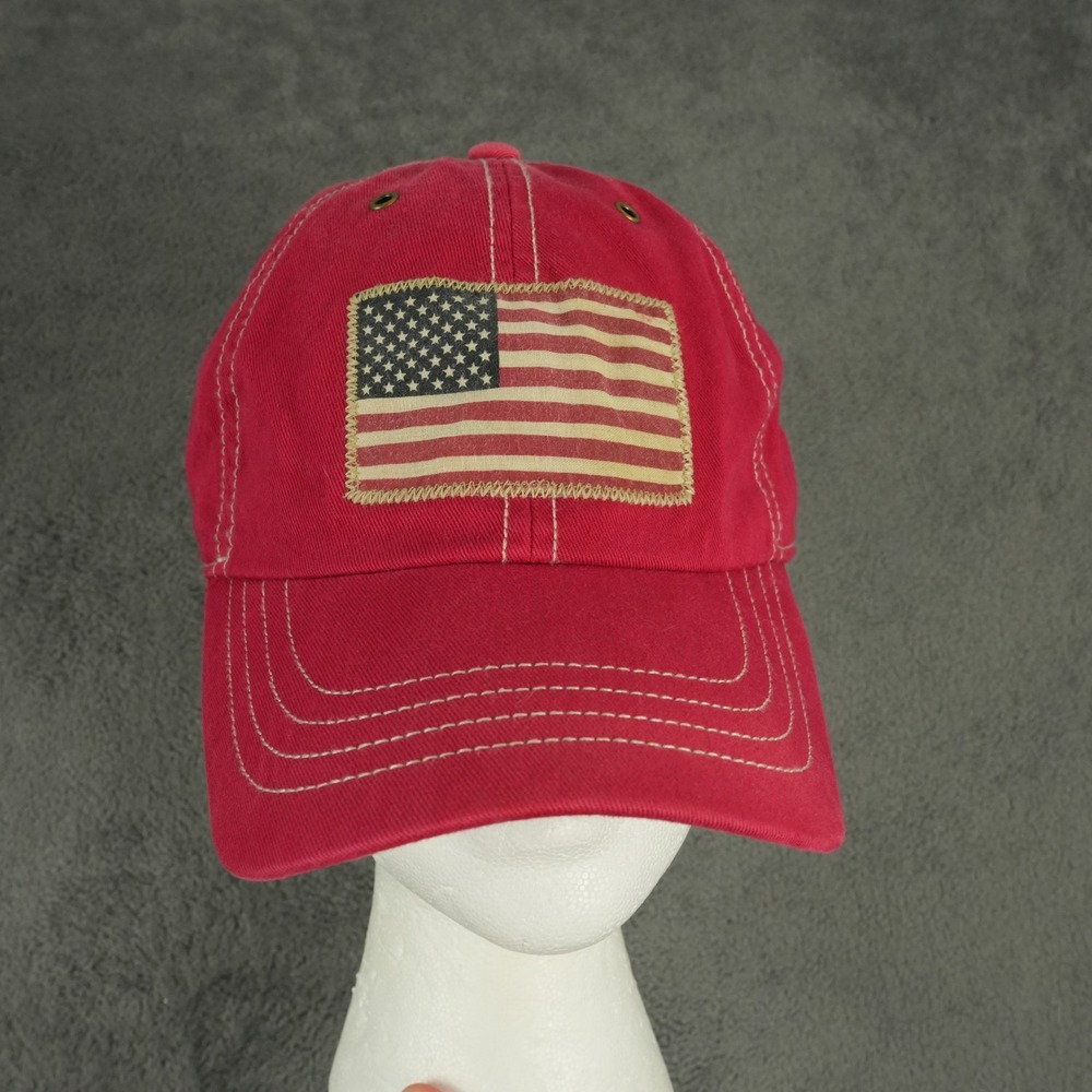 Polo Ralph Lauren Baseball Cap Unisex One Size Red American Flag Patch Cotton